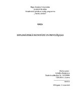 Essays 'Diplomātiskā imunitāte un privilēģijas', 1.