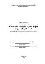 Research Papers 'Cenu risks Jēkabpils rajona Sēlpils pagasta z/s "Pureni"', 1.