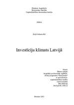 Essays 'Investīciju klimats Latvijā', 1.