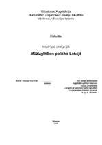 Research Papers 'Mūžizglītības politika Latvijā', 1.