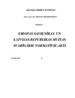 Research Papers 'Eiropas Savienības un Latvijas Republikas svarīgākie normatīvie akti', 1.