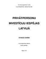 Research Papers 'Privātpersonu investīciju iespējas Latvijā', 1.