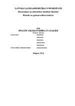 Practice Reports 'Finanšu grāmatvedība un analīze', 1.
