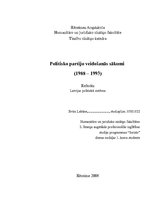 Research Papers 'Politisko partiju veidošanās sākumi (1988.-1993.)', 1.