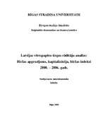 Research Papers 'Latvijas vērtspapīru tirgus rādītāju analīze: biržas apgrozījums, kapitalizācija', 1.