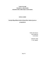 Research Papers 'Latvijas Republikas ārējās tirdzniecības raksturojums un perspektīvas', 1.