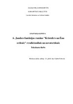 Term Papers 'A. Jundzes fantāzijas romāns "Kristofers un Ēnu ordenis": tradicionālais un nova', 1.