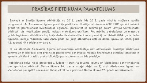 Presentations 'Vienošanās par profesionālo apmācību juridiskā kvalifikācija', 6.