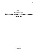 Research Papers 'Bioloģiskās lauksaimniecības attīstība Latvijā', 1.