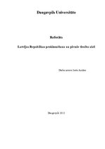 Research Papers 'Latvijas Republikas proklomēšana un pirmie tiesību akti', 1.