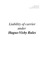 Research Papers 'Liability of Carrier Under Hague-Visby Rules', 1.