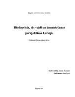 Research Papers 'Biodegviela, tās veidi un izmantošanas perspektīvas Latvijā', 1.