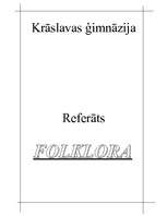 Research Papers 'Latviešu folklora', 1.