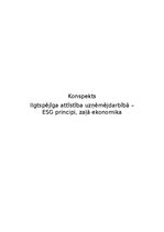 Summaries, Notes 'Ilgtspējīga attīstība uzņēmējdarbībā – ESG principi, zaļā ekonomika', 1.