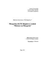 Research Papers 'Margaritas tēls M.Bulgakova romānā "Meistars un Margarita"', 1.