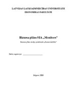 Business Plans 'Biznesa plāns SIA "Monitors"', 1.