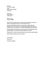 Samples 'Complaint Letter and Response', 2.