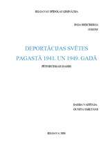 Research Papers 'Deportācijas Svētes pagastā 1941. un 1949.gadā', 1.