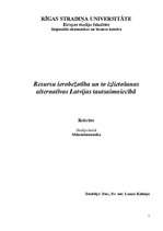 Research Papers 'Resursu ierobežotība un to izlietošanas alternatīvas Latvijas tautsaimniecībā', 1.