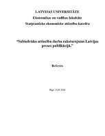 Research Papers 'Sabiedrisko attiecību darba raksturojums Latvijas preses publikācijās', 1.