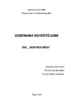 Research Papers 'Uzņēmuma novērtējums SIA "Serviks Rīga” ', 1.