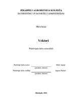 Research Papers 'Vektori', 1.