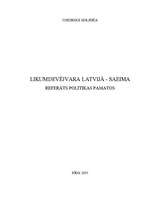 Research Papers 'Likumdevējvara Latvijā - Saeima', 1.