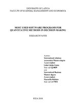 Research Papers 'Most Used Software Programs for Quantitative Methods in Decision Making', 1.