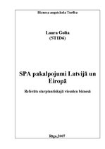 Research Papers 'SPA pakalpojumi Latvijā un Eiropā', 1.