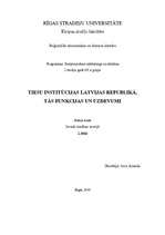Essays 'Tiesu institūcijas Latvijas republikā. Tās funkcijas un uzdevumi', 1.