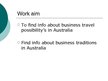 Presentations 'Business Travel to Australia', 2.