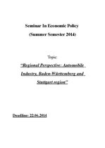 Research Papers 'Automotive Industry in Germany and Baden-Württemberg Region', 1.