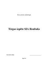 Research Papers 'Tirgus izpēte SIA "Ronbaks"', 1.