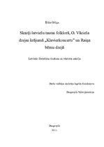 Research Papers 'Skaitļi latviešu tautas folklorā, O.Vācieša dzejas krājumā "Klavierkoncerts" un ', 1.
