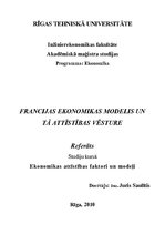 Summaries, Notes 'Francijas ekonomikas modelis un tā attīstības vēsture', 1.