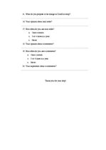 Samples 'Questionnaire about DinoZoo Centre', 3.