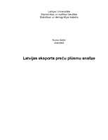 Research Papers 'Latvijas eksporta preču plūsmu analīze', 1.