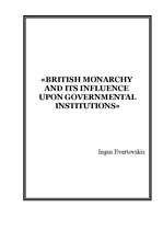 Research Papers 'British Monarchy And Its Influence Upon Governmental Institutions', 1.