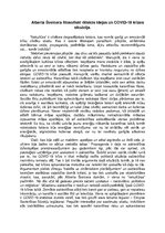 Essays 'Alberta Šveicera filosofiski ētiskās idejas un Covid-19 krīzes situācija', 1.