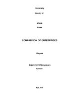Summaries, Notes 'Comparison of Two Enterprises', 1.