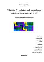 Research Papers 'Taisnstūra 7×15 salikšana no L pentamino un patvaļīgiem k pentamino (k = 1, 2, 3', 1.