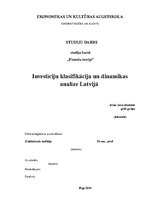 Research Papers 'Investīciju klasifikācija un dinamikas analīze Latvijā', 1.