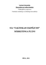 Business Plans 'SIA "Taktiskais ekipējums" mārketinga plāns', 1.