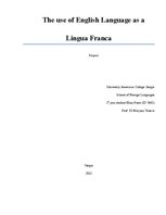 Research Papers 'English as a Lingua Franca', 1.