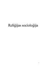Summaries, Notes 'Reliģijas socioloģija', 1.