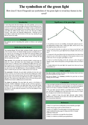 Presentations 'The symbolism of the green light', 1.