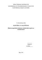 Summaries, Notes 'Elektromagnētiskā indukcija; induktivitātes spoles un transformatori', 1.