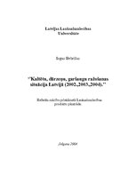 Research Papers 'Kaltētu dārzeņu, garšaugu ražošanas situācija Latvijā(2002.-2004.g.)', 1.