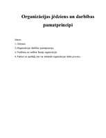 Summaries, Notes 'Organizācijas jēdziens un darbības pamatprincipi', 1.
