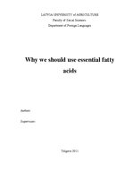 Research Papers 'Why We Should Use Essential Fatty Acids', 1.